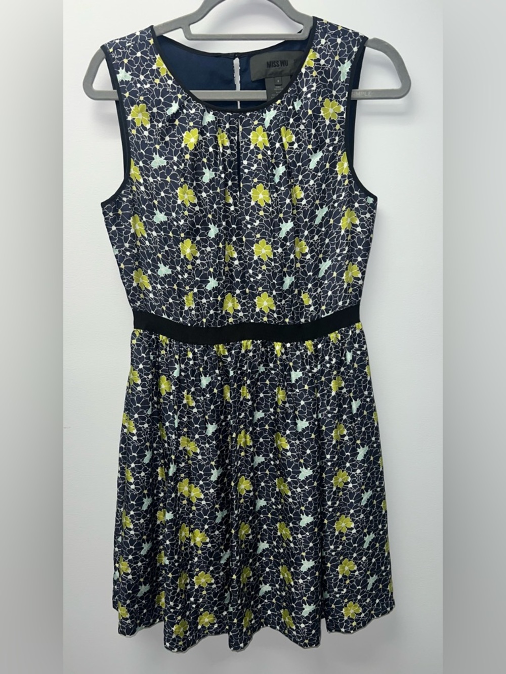 MISS WU Blue Green Floral 100% Silk Dress Jason WU Size 8